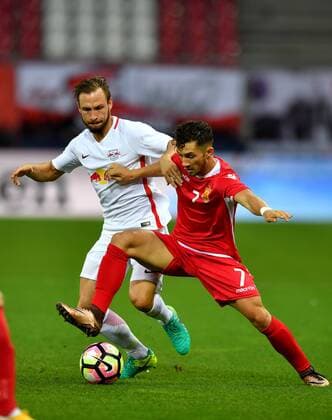 SOCCER - UEFA CL quali, RBS vs Tirana SALZBURG,AUSTRIA,03.AUG.16 - SOCCER - UEFA Champions League, qualification, Red Bull Salzburg vs FK Partizani Tirana. Image shows Andreas Ulmer (RBS) and Realdo Fili (Tirana). GEPAxpictures xFlorianxErtl