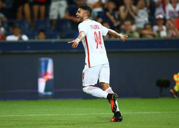 SOCCER - UEFA CL quali, RBS vs Tirana SALZBURG,AUSTRIA,03.AUG.16 - SOCCER - UEFA Champions League, qualification, Red Bull Salzburg vs FK Partizani Tirana. Image shows the rejoicing of Maciel Wanderson (RBS). GEPAxpictures xFelixxRoittner
