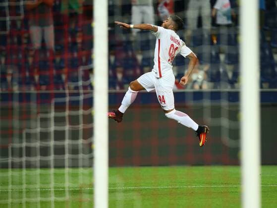 SOCCER - UEFA CL quali, RBS vs Tirana SALZBURG,AUSTRIA,03.AUG.16 - SOCCER - UEFA Champions League, qualification, Red Bull Salzburg vs FK Partizani Tirana. Image shows the rejoicing of Maciel Wanderson (RBS). GEPAxpictures xFelixxRoittner