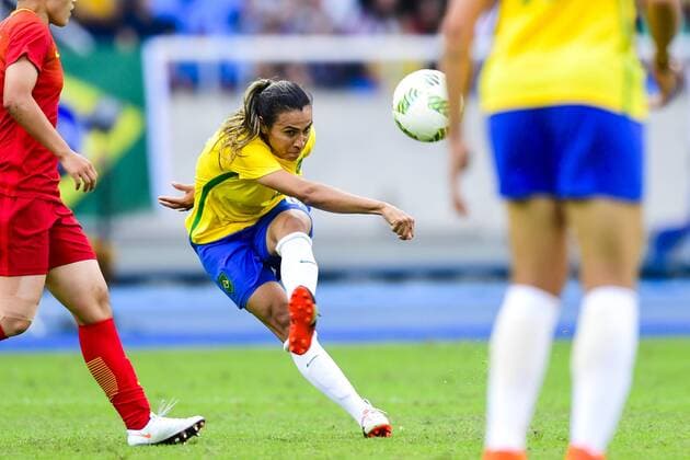 160803 Brasiliens Marta under fotbollsmatchen mellan Brasilien och Kina den 3 augusti 2016 under OS i Rio de Janeiro.  Copyright: PETTERxARVIDSON BB160803PA083