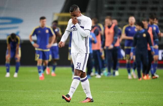 Anderlecht s Youri Tielemans looks dejected after the return leg of the third qualification round for the Champions League competition between Belgian first league soccer team RSC Anderlecht and Russian team FC Rostov in Brussels, Wednesday 03 August 2016. The first leg ended in a 2-2 draw. VIRGINIExLEFOUR  x04903128x