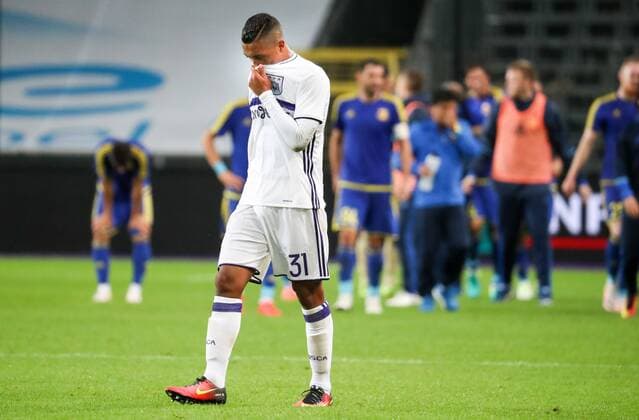 Anderlecht s Youri Tielemans looks dejected after the return leg of the third qualification round for the Champions League competition between Belgian first league soccer team RSC Anderlecht and Russian team FC Rostov in Brussels, Wednesday 03 August 2016. The first leg ended in a 2-2 draw. VIRGINIExLEFOUR  x04903129x