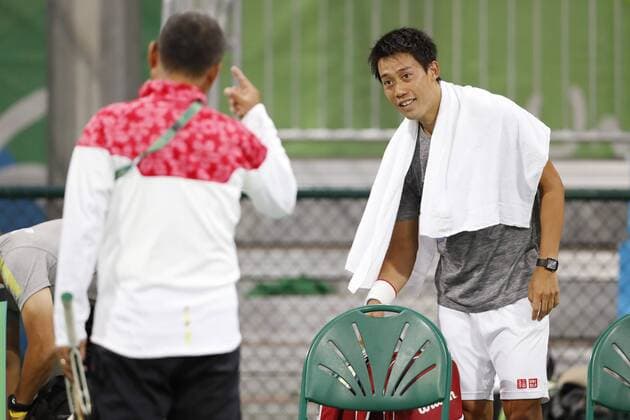 Kei Nishikori (JPN), AUGUST 3, 2016 - Tennis : Men s Singles Training session at Olympic Tennis Centre during the Rio 2016 Olympic Games Olympische Spiele Olympia OS in Rio de Janeiro, Brazil. Noxthirdxpartyxsales  (qdwa049276)