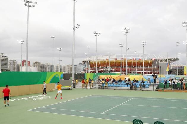 Kei Nishikori (JPN), AUGUST 3, 2016 - Tennis : Men s Singles Training session at Olympic Tennis Centre during the Rio 2016 Olympic Games Olympische Spiele Olympia OS in Rio de Janeiro, Brazil. Noxthirdxpartyxsales  (qdwa049286)