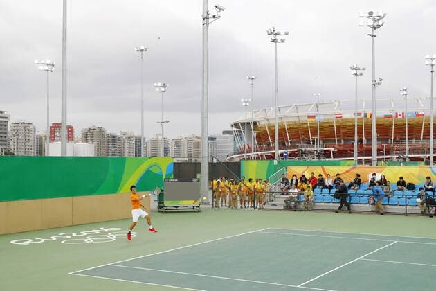 Kei Nishikori (JPN), AUGUST 3, 2016 - Tennis : Men s Singles Training session at Olympic Tennis Centre during the Rio 2016 Olympic Games Olympische Spiele Olympia OS in Rio de Janeiro, Brazil. Noxthirdxpartyxsales  (qdwa049287)