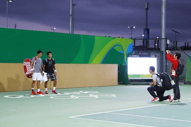 Kei Nishikori (JPN), AUGUST 3, 2016 - Tennis : Men s Singles Training session at Olympic Tennis Centre during the Rio 2016 Olympic Games Olympische Spiele Olympia OS in Rio de Janeiro, Brazil. Noxthirdxpartyxsales  (qdwa049289)