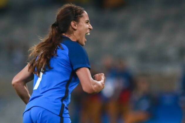 Rio 2016, Fußball, Damen, Frankreich - Kolumbien Olympics 2016 Football BH BELO HORIZONTE, MG - 03.08.2016: OLYMPICS 2016 FOOTBALL BH - Amel Majri scored the fourth goal of France during the match between France (FRA) x Colombia (COL), the Football Group G Olympic Women, the Olympics 2016 held in Mineirao Stadium in the host city Belo Horizonte, MG. (Photo: Dudu Macedo Fotoarena) x1170185x  DuduxMacedo