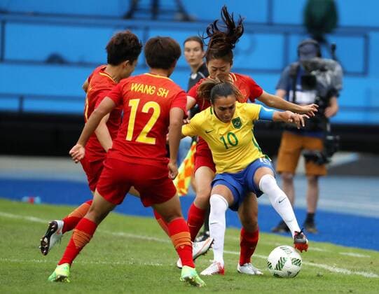 Rio 2016, Fußball, Damen, Brasilien - China August 3, 2016 - Rio De Janeiro Rj, Rio de Janeiro, Brasil - ES - Rio de Janeiro RJ - 03 08 2016. Olimpiada 2016. Futebol Feminino. Brasil X China no Engenhao. August 3, 2016 - ZUMAgl2_