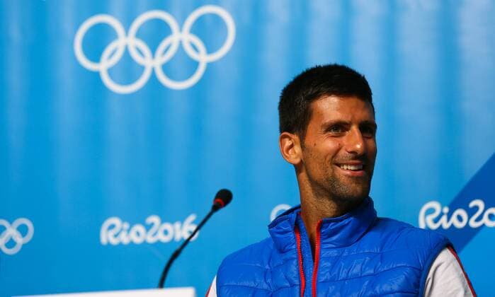 RIO DE JANEIRO, BRAZIL - AUGUST 03: Novak Djokovic of Serbia speaks with the media during a press conference PK Pressekonferenz at the Main Press Centre ahead of the Rio 2016 Olympic Games Olympische Spiele Olympia OS on August 3, 2016 in Rio de Janeiro, Brazil.  CFP489501256 
