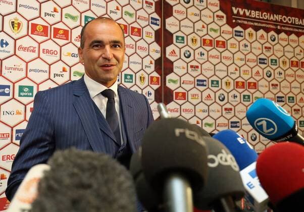 Fußball, Nationalteam Belgien, PK des neuen Nationaltrainers Roberto Martinez Belgium s new head coach Roberto Martinez pictured at the start of a press conference PK Pressekonferenz of the Belgian national soccer team Red Devils to announce their new head coach, Thursday 04 August 2016 at the KBVB-URBSFA Belgian soccer union headquarters in Brussels. Spanish Martinez is appointed as new manager of the team, replacing Wilmots who was discharged last month after a disappointing Euro2016 tournament. VIRGINIExLEFOUR  x04903222x