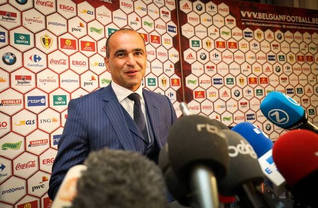 Belgium s new head coach Roberto Martinez arrives for a press conference PK Pressekonferenz of the Belgian national soccer team Red Devils to announce their new head coach, Thursday 04 August 2016 at the KBVB-URBSFA Belgian soccer union headquarters in Brussels. Spanish Martinez is appointed as new manager of the team, replacing Wilmots who was discharged last month after a disappointing Euro2016 tournament. VIRGINIExLEFOUR  x04903225x