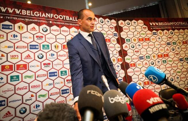 Belgium s new head coach Roberto Martinez arrives for a press conference PK Pressekonferenz of the Belgian national soccer team Red Devils to announce their new head coach, Thursday 04 August 2016 at the KBVB-URBSFA Belgian soccer union headquarters in Brussels. Spanish Martinez is appointed as new manager of the team, replacing Wilmots who was discharged last month after a disappointing Euro2016 tournament. VIRGINIExLEFOUR  x04903227x