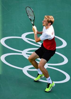 Belgian tennis player David Goffin pictured during a training session of Team Belgium s tennis players ahead of the start of the 2016 Olympic Games Olympische Spiele Olympia OS in Rio, Brazil, Thursday 04 August 2016. ERICxLALMAND  x04903454x