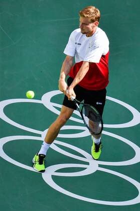 Belgian tennis player David Goffin pictured during a training session of Team Belgium s tennis players ahead of the start of the 2016 Olympic Games Olympische Spiele Olympia OS in Rio, Brazil, Thursday 04 August 2016. ERICxLALMAND  x04903452x