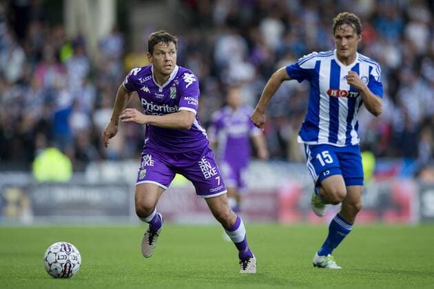 Bilder des Tages - Sport 160804 IFK Göteborgs Mads Albeck under fotbollsmatchen i kvalet till Europa League mellan HJK Helsingfors och IFK Göteborg den 4 augusti 2016 i Helsingfors.  Copyright: MICHAELxERICHSEN BB160804BB214