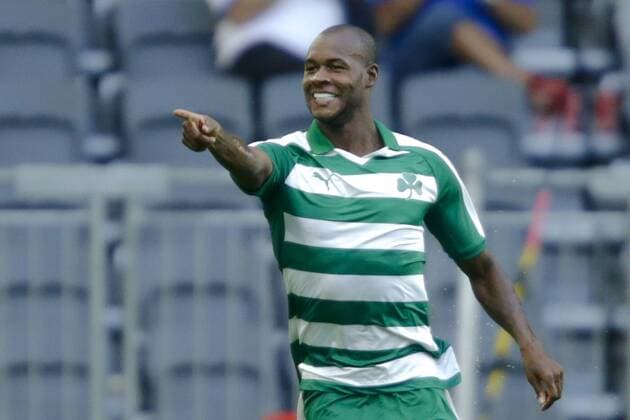 160804 Panathinaikos Victor Ibarbo jublar efter 0-1 under fotbollsmatchen i kvalet till Europa League mellan AIK och Panathinaikos den 4 Augusti 2016 i Stockholm.  Copyright: KentaxJönsson BB160804BB235