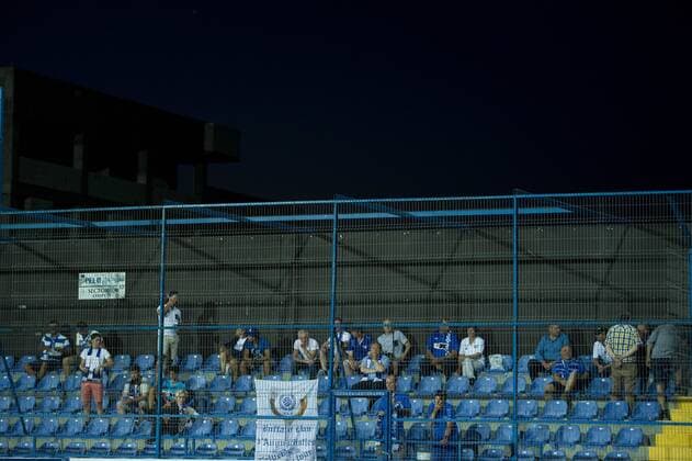 Some Gent s supporters pictured in the stands ahead of a soccer game between Romania s FC Viitorul Constanta and Belgium s KAA Gent, Thursday 04 August 2016, in Ovidiu, Romania, the return leg of the third qualifying round in the Europa League competition. The first leg ended in a 5-0 Gent victory. JASPERxJACOBS  x04903497x