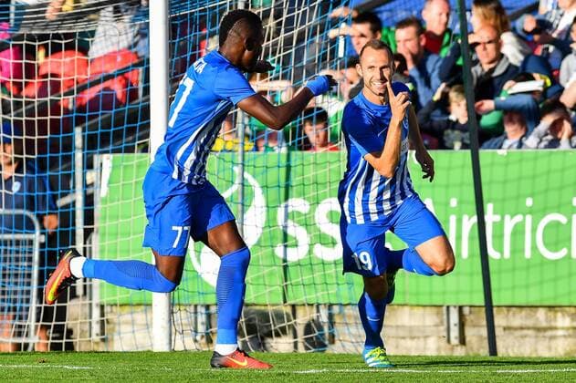 Genk s Thomas Buffel celebrates during a soccer game between Ireland s Cork City F.C. and Belgium s KRC Genk, in Cork, Ireland, Thursday 04 August 2016, the return leg of the third qualifying round in the Europa League competition. The first leg ended in a 1-0 Genk victory. LUCxCLAESSEN  x04903554x