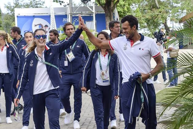 Alize Cornet, Jo Wifried Tsonga - Rio de Janeiro, Olympische Sommerspiele - Pressetermin Nationalteam Tennis Frankreich - 04 08 2016 JBAutissier Panoramic 