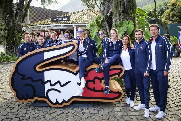 Mannschaftsfoto - Rio de Janeiro, Olympische Sommerspiele - Pressetermin Nationalteam Tennis Frankreich - 04 08 2016 JBAutissier Panoramic 
