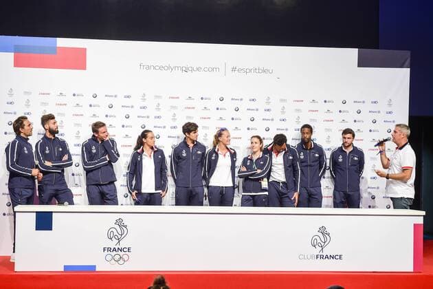 Mannschaftsfoto - Rio de Janeiro, Olympische Sommerspiele - Pressetermin Nationalteam Tennis Frankreich - 04 08 2016 JBAutissier Panoramic 