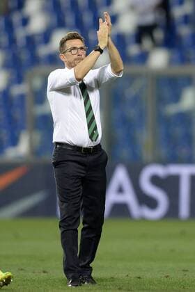 Reggio Emilia, Italien - Fussball, Europa League Quali, Sassuolo Calcio vs. FC Luzern: esultanza fine gara Eusebio Di Francesco 
