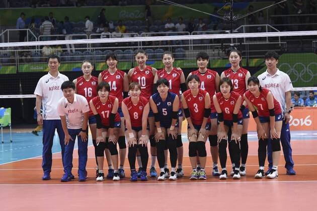 Rio 2016, Volleyball, Damen, Japan Südkorea 2016 Volleyball Olympics RIO DE JANEIRO, RJ - 06.08.2016: 2016 VOLLEYBALL OLYMPICS - Korea Team (KOR) during the Volleyball Rio Olympics 2016 held in Maracanãzinho. (Photo: Celso Pupo Fotoarena) x1171733x  CelsoxPupo