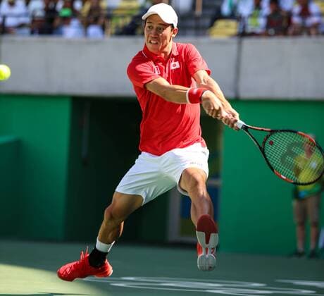 2016 Tennis Olympics RIO DE JANEIRO, RJ - 06.08.2016: 2016 TENNIS OLYMPICS - Kei Nishikori (JPN) during the Tennis Rio Olympics 2016 held at the Olympic Tennis Centre. NOT AVAILABLE FOR LICENSING IN CHINA (Photo: Andre Chaco Fotoarena) x1171915x  AndrexChaco