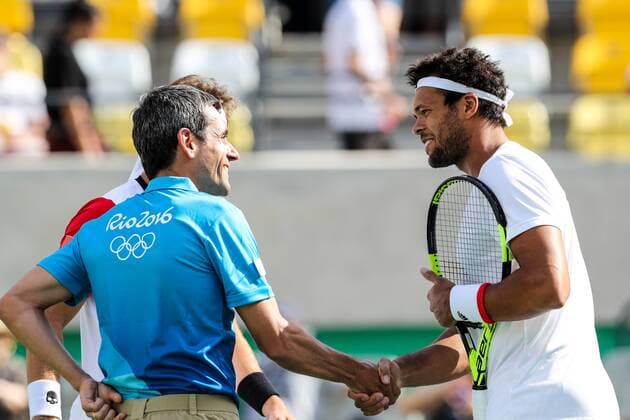2016 Tennis Olympics RIO DE JANEIRO, RJ - 06.08.2016: 2016 TENNIS OLYMPICS - Jo-Wilfried Tsonga (FRA) during the Tennis Rio Olympics 2016 held at the Olympic Tennis Centre. NOT AVAILABLE FOR LICENSING IN CHINA (Photo: Andre Chaco Fotoarena) x1172332x  AndrexChaco