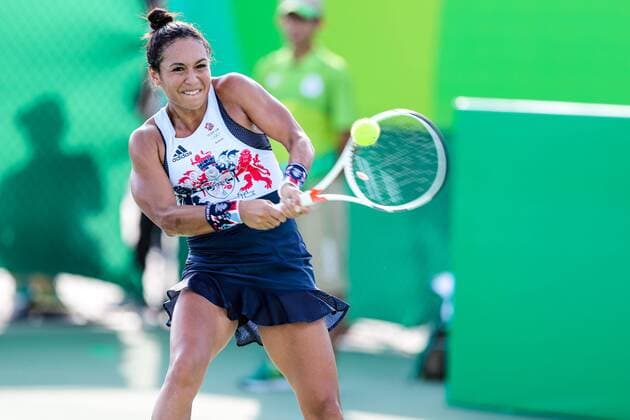 2016 Tennis Olympics RIO DE JANEIRO, RJ - 06.08.2016: 2016 TENNIS OLYMPICS - Heather Watson (GRB) for the Tennis Rio Olympics 2016 held at the Olympic Tennis Centre. NOT AVAILABLE FOR LICENSING IN CHINA (Photo: Andre Chaco Fotoarena) x1172340x  AndrexChaco