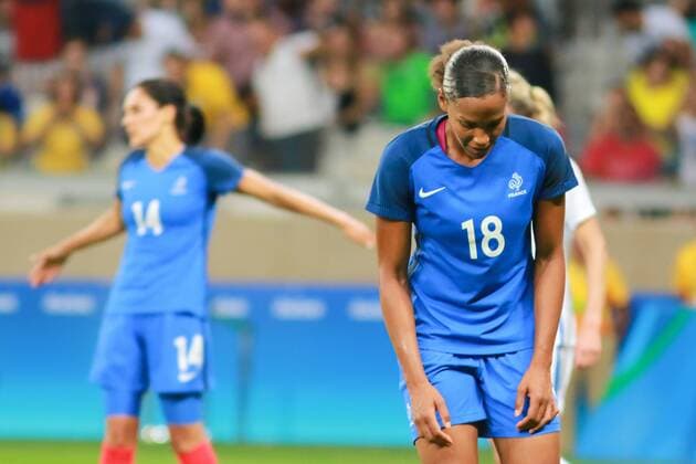 Rio 2016, Fußball, Damen, USA - Frankreich Olympics 2016 Football BH BELO HORIZONTE, MG - 06.08.2016: OLYMPICS 2016 FOOTBALL BH - Marie Laure DELIE, France laments missed chance during the match between United States (USA) x France (FRA) at the Football Group G Olympic Women, the Olympics 2016 held in Mineirao Stadium in the host city Belo Horizonte, MG. (Photo: Dudu Macedo Fotoarena) x1172595x  DuduxMacedo