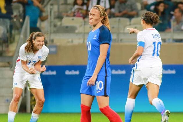 Rio 2016, Fußball, Damen, USA - Frankreich Olympics 2016 Football BH BELO HORIZONTE, MG - 06.08.2016: OLYMPICS 2016 FOOTBALL BH - Carli Lloyd scored the first goal of the United States during the match between United States (USA) x France (FRA) at the Football Group G Olympic Women, the 2016 Olympics held in Mineirao Stadium in the host city Belo Horizonte, MG . (Photo: Dudu Macedo Fotoarena) x1172600x  DuduxMacedo