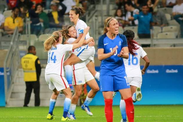 Rio 2016, Fußball, Damen, USA - Frankreich Olympics 2016 Football BH BELO HORIZONTE, MG - 06.08.2016: OLYMPICS 2016 FOOTBALL BH - Carli Lloyd scored the first goal of the United States during the match between United States (USA) x France (FRA) at the Football Group G Olympic Women, the 2016 Olympics held in Mineirao Stadium in the host city Belo Horizonte, MG . (Photo: Dudu Macedo Fotoarena) x1172601x  DuduxMacedo