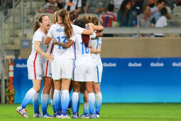 Rio 2016, Fußball, Damen, USA - Frankreich Olympics 2016 Football BH BELO HORIZONTE, MG - 06.08.2016: OLYMPICS 2016 FOOTBALL BH - Carli Lloyd scored the first goal of the United States during the match between United States (USA) x France (FRA) at the Football Group G Olympic Women, the 2016 Olympics held in Mineirao Stadium in the host city Belo Horizonte, MG . (Photo: Dudu Macedo Fotoarena) x1172602x  DuduxMacedo