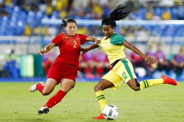 Rio 2016, Fußball, Damen, Südafrika - China Olympics 2016 Football RJ RIO DE JANEIRO, RJ - 06.08.2016: OLYMPICS 2016 FOOTBALL RJ - The Seoposenwe player of South Africa during the dispute between South Africa (AFS) and China (CHI) Group E of the Olympic Women& 39;s Football of the Rio 2016 Olympic Games Olympische Spiele Olympia OS held in the Olympic Stadium in the host city Rio de Janeiro. (PhoMarco Galvãolvão Fotoarena) x1172677x  MarcoxGalv?o
