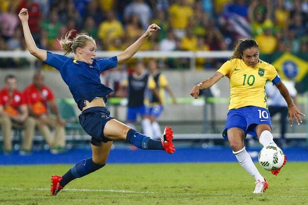 Rio 2016, Fußball, Damen, Brasilien - Schweden Olympics 2016 Football RJ RIO DE JANEIRO, RJ - 06.08.2016: OLYMPICS 2016 FOOTBALL RJ - The player Marta of Brazil during the dispute between Brazil (BRA) and Sweden (SWE) Group E of the Olympic Women& 39;s Football of the Rio 2016 Olympic Games Olympische Spiele Olympia OS held in the Olympic Stadium in the host city Rio de Janeiro. (Photo: Marco Galvão Fotoarena) x1172959x  MarcoxGalv?o