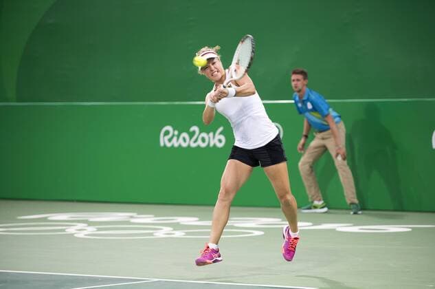 Laura SIEGEMUND, Ger, Aktion, Tennis Doppel der Frauen, Women s Doubles First Round KASATKINA Daria KUZNETSOVA Svetlana, RUS vs GROENEFELD Anna-Lena SIEGEMUND Laura, GER 2:0 am 06.08.2016 Olympische Sommerspiele 2016, vom 05.08. - 21.08.2016 in Rio de Janeiro Brasilien.