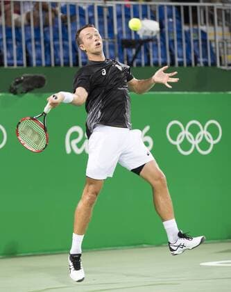 Philipp KOHLSCHREIBER, GER, Aktion, TENNIS Einzel der Maenner, erste Runde, Men s Singles First Round Philipp KOHLSCHREIBER, GER vs Guido PELLA, ARG 2:1 am 06.08.2016 Olympische Sommerspiele 2016, vom 05.08. - 21.08.2016 in Rio de Janeiro Brasilien.