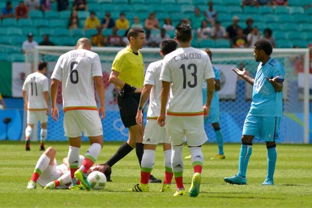 Rio 2016, Fußball, Fidschi - Mexiko Olympics 2016 Football Salvador SALVADOR, BA - 07.08.2016: OLYMPICS 2016 FOOTBALL SALVADOR - Match between Mexico (MEX) and Fiji (FIJ) by Group C Olympic Men& 39;s Football Rio Olympics in 2016 in a match held at the Arena Fonte Nova invador host city. (Photo: João Alvarez Fotoartoarena) x1173313x  Jo?oxAlvarez