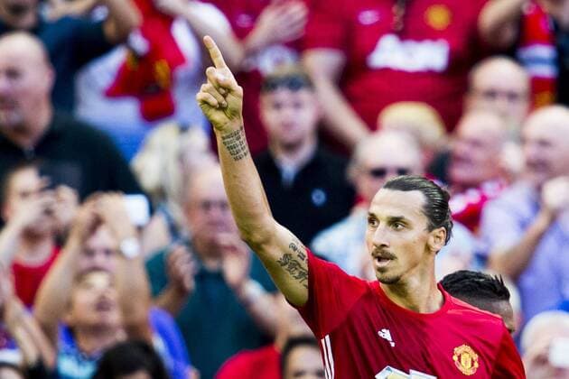 Manchester Uniteds Zlatan Ibrahimovic - Fussball England, FA Community Shield, Leicester City vs. Manchester United ManU.  Copyright: LUDVIGxTHUNMAN BB160807LT114