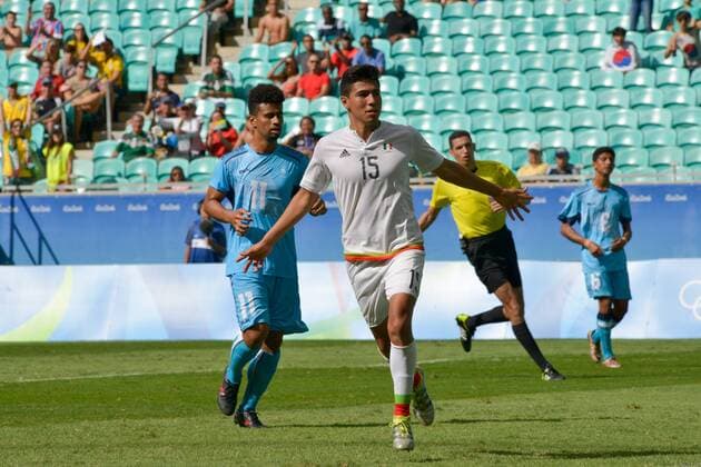 Rio 2016, Fußball, Fidschi - Mexiko Olympics 2016 Football Salvador SALVADOR, BA - 07.08.2016: OLYMPICS 2016 FOOTBALL SALVADOR - Erick Mexico Gutierrez celebrates goal in the match between Mexico (MEX) and Fiji (FIJ) by Group C Olympic Men& 39;s Football Rio Olympics in 2016 in a match held at the Arena Fonte Nova in Salvador host city. (Photo: João rez Fotoarenarena) x1173482x  Jo?oxAlvarez