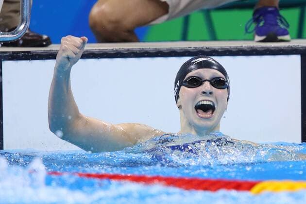 Katie Ledecky (USA), AUGUST 7, 2016 - Swimming : Women s 400m Freestyle Final at Olympic Aquatics Stadium during the Rio 2016 Olympic Games Olympische Spiele Olympia OS in Rio de Janeiro, Brazil.  (umqa040742)