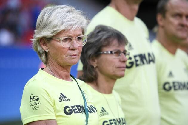 Rio 2016, Fußball, Damen, Deutschland - Kanada 160809 (GER) Trainer Silvia Neid - Deutschland - Kanada Fussball Damen Frauenfussball Länderspiel den 9 august 2016 OS in Brasilia RIO 2016.  Copyright: CARLxSANDIN BB160809CS001