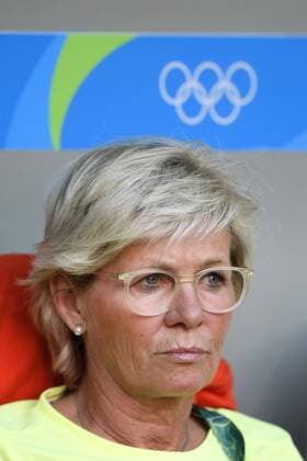 Rio 2016, Fußball, Damen, Deutschland - Kanada 160809 (GER) Trainer Silvia Neid - Deutschland - Kanada Fussball Damen Frauenfussball Länderspiel den 9 august 2016 OS in Brasilia RIO 2016.  Copyright: CARLxSANDIN BB160809CS005