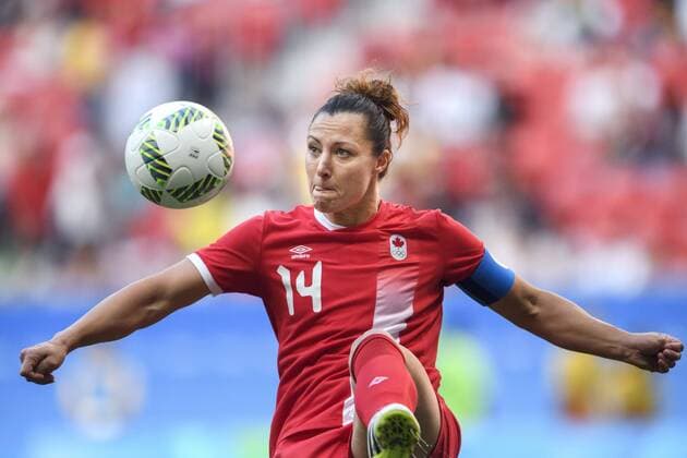 Rio 2016, Fußball, Damen, Deutschland - Kanada 160809 Kanada s Melissa Tancredi - Deutschland - Kanada Fussball Damen Frauenfussball Länderspiel den 9 august 2016 OS in Brasilia RIO 2016.  Copyright: CARLxSANDIN BB160809CS008