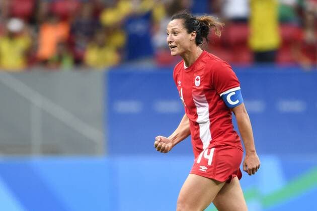 Rio 2016, Fußball, Damen, Deutschland - Kanada 160809 Kanada s Melissa Tancredi Deutschland und Kanada 9 august 2016 OS i Brasilia.  Copyright: CARLxSANDIN BB160809CS011