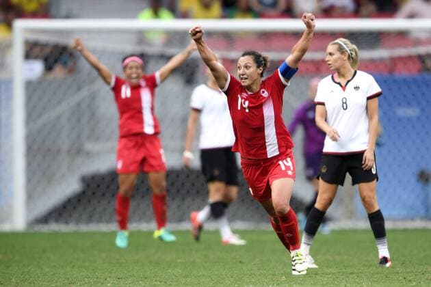 Rio 2016, Fußball, Damen, Deutschland - Kanada 160809 Kanada s Melissa Tancredi Deutschland und Kanada 9 august 2016 OS i Brasilia.  Copyright: CARLxSANDIN BB160809CS012