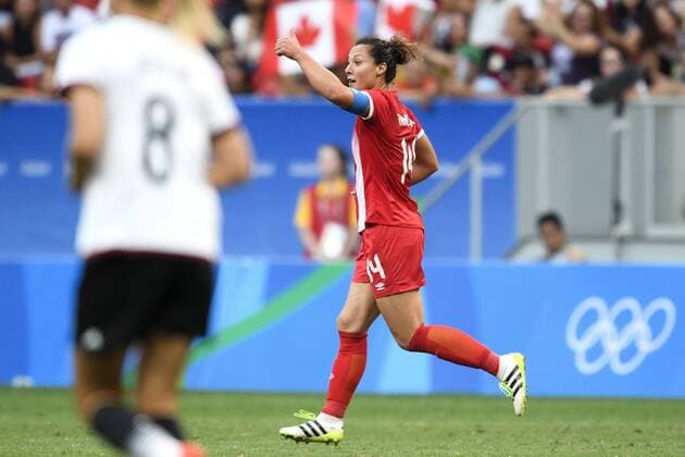 Rio 2016, Fußball, Damen, Deutschland - Kanada 160809 Kanada s Melissa Tancredi FUSSBALL Deutschland und Kanada 9 august 2016 OS i Brasilia.  Copyright: CARLxSANDIN BB160809CS016