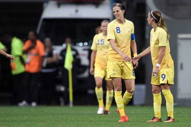 160809 Schweden s Lotta Schelin Fußball China vs Schweden 9 August 2016 OS i Brasilia.  Copyright: CARLxSANDIN BB160809CS092