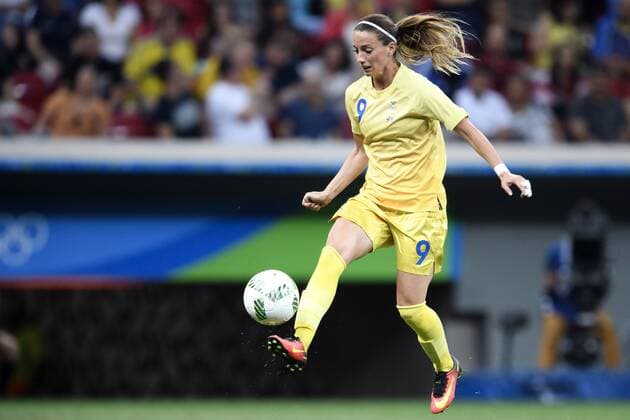 160809 Schweden s Kosovare Asllani Fußball China vs Schweden 9 August 2016 OS i Brasilia.  Copyright: CARLxSANDIN BB160809CS099